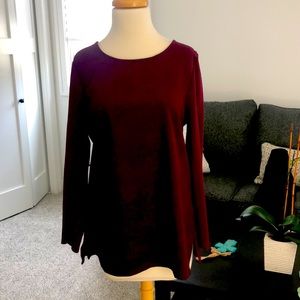 Suede front tunic